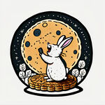 正在唱歌的兔子月饼简笔画图案