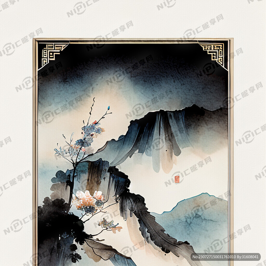 中国风 复古 边框 标签