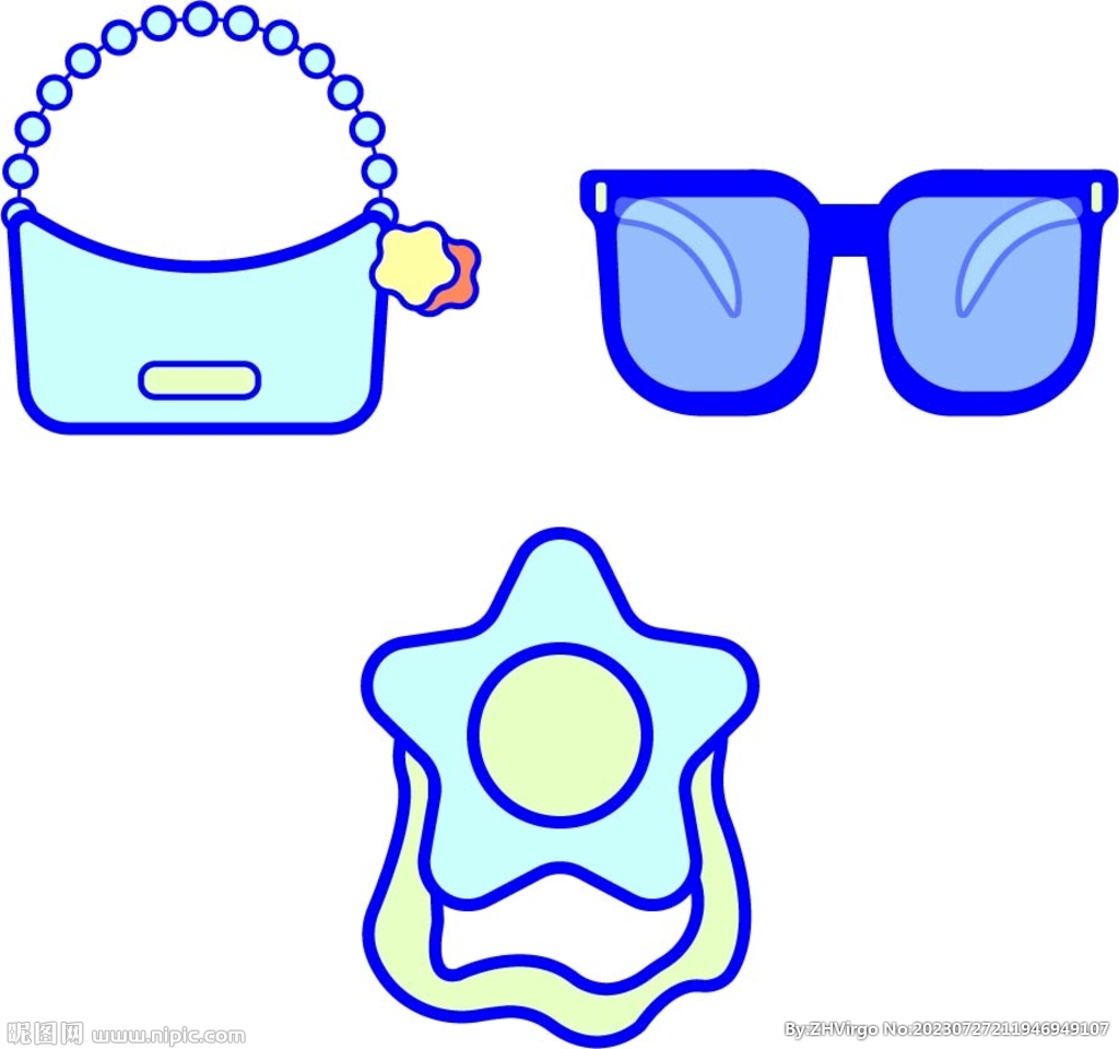 原创小包包太阳眼镜帽子ico