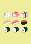 寿司卡通可爱三文鱼紫菜卷