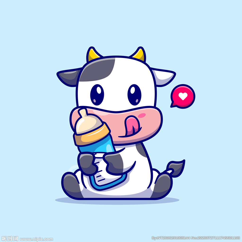 可爱卡通奶牛