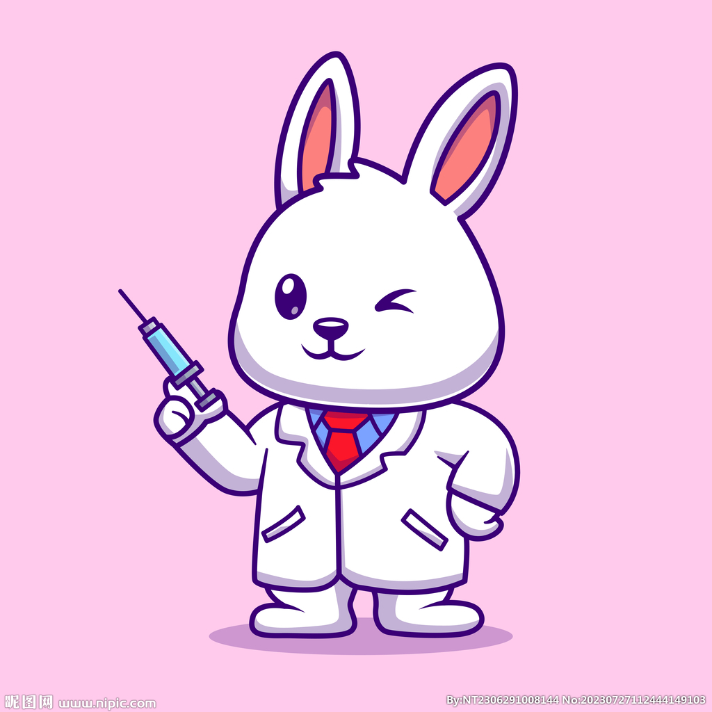 可爱卡通兔子医生
