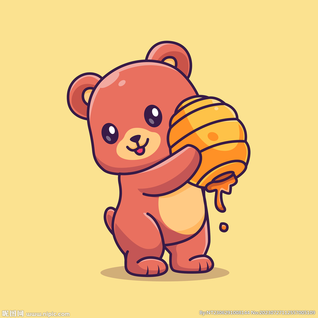 可爱卡通熊蜂蜜