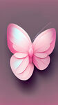 需要一整只粉色蝴蝶形状，不需要蝴蝶的脸部特征，蝴蝶需要简单大气，颜色为嫩粉色，颜色浅一点，再来点渐变，不要背景，只要一只蝴蝶