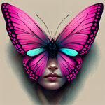 需要一整只规则的粉色蝴蝶，不需要蝴蝶面部特征，蝴蝶颜色为嫩粉色，蝴蝶整体全部用粉色，不要其他颜色