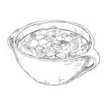 萝卜豆腐汤线描插画