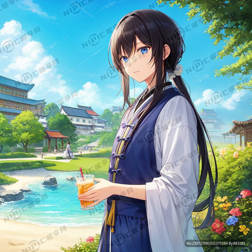 风和日丽唐代男性诗人在黄河边喝