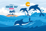海豚海洋插画