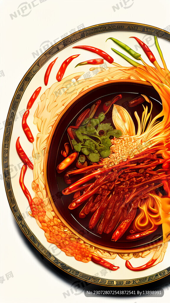 麻辣火锅国潮辣椒食材火红火辣