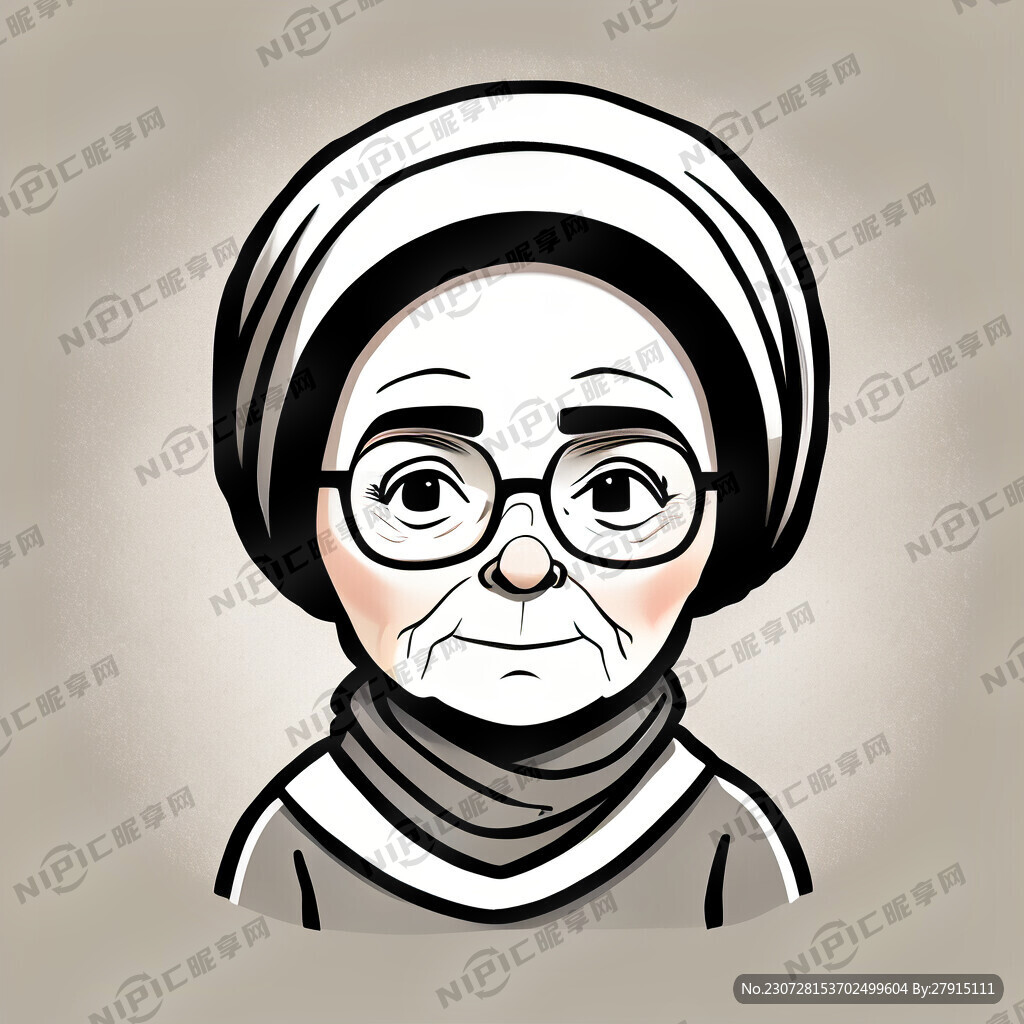 头像 婆婆妈妈 厨房头巾 简笔