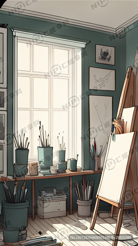 画室小清新风格 线稿