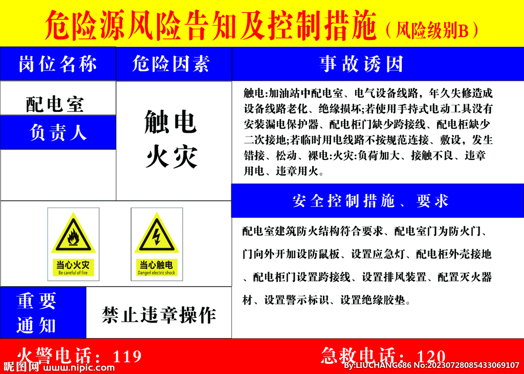 危险源风险告知