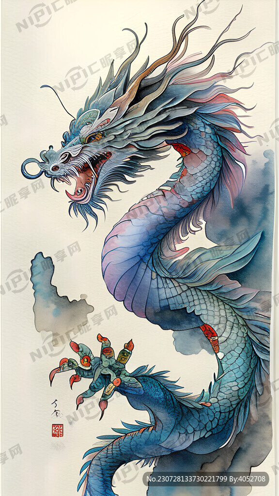 中国龙 有身体 有手脚 幻彩