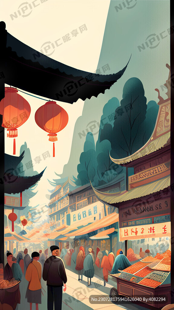 市集插画
