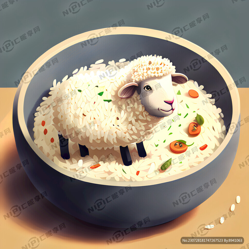 羊肉 抓饭 扁平化 碗 米粒