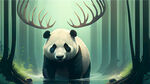 水下森林，麋鹿，大熊猫
