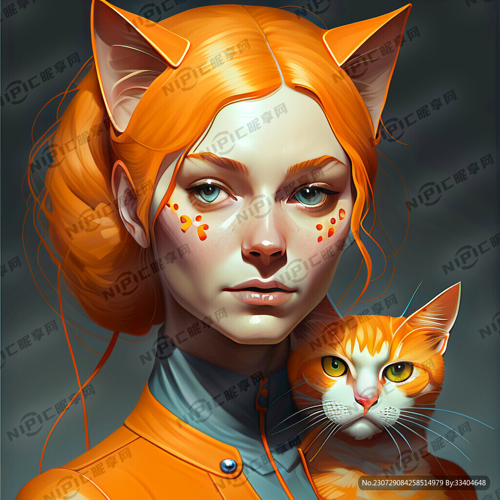 橘色女猫咪有点委屈
