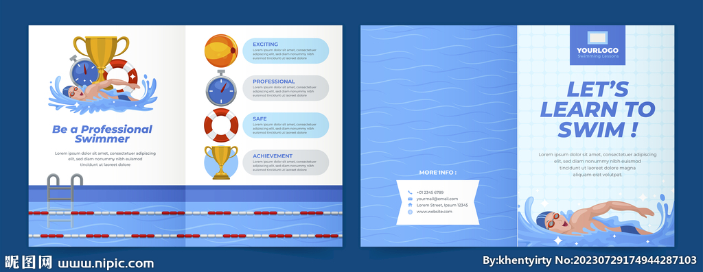 游泳宣传单折页