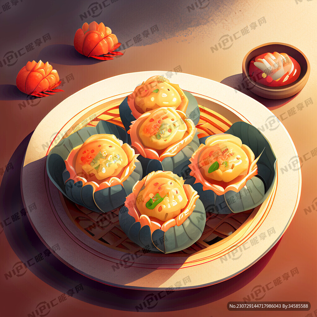 小龙虾点赞插画