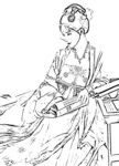 古典美女白描