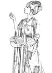 古典美女白描