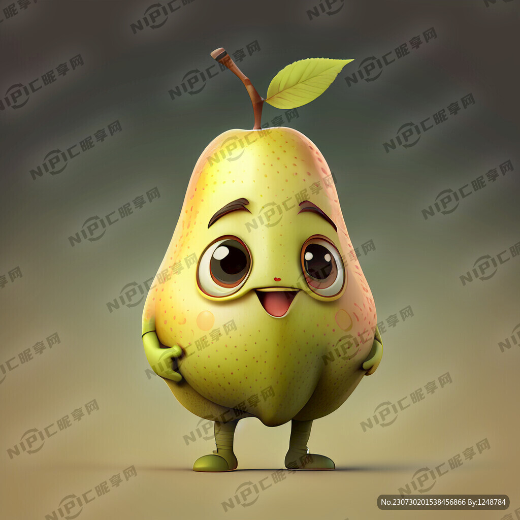梨子 卡通 吉祥物 拟人化 萌