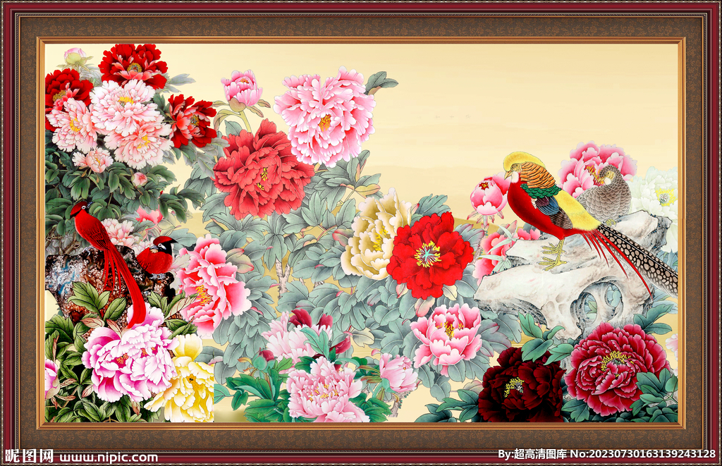 国画牡丹 