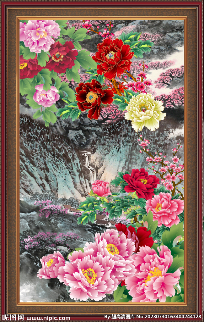 国画牡丹 