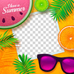 夏天夏季边框相框