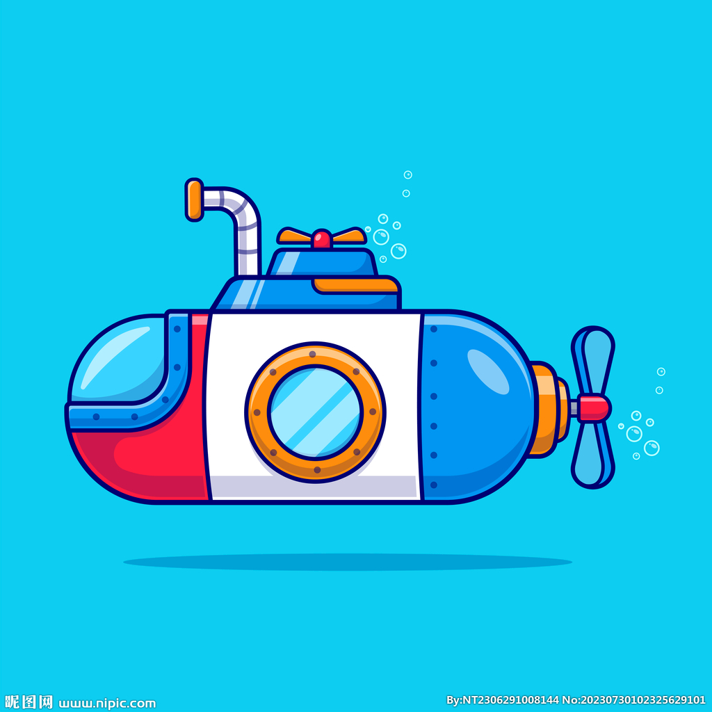 可爱卡通潜水艇