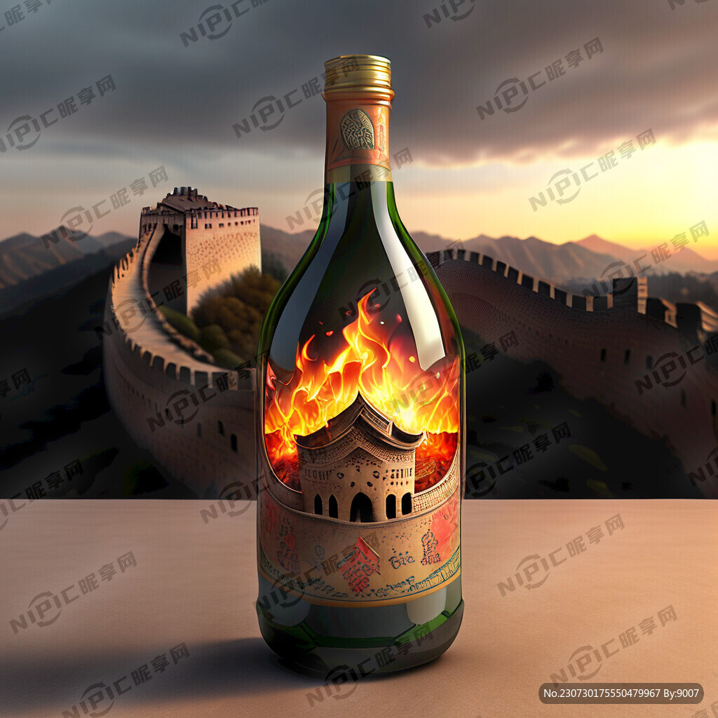 长城烽火台酒瓶