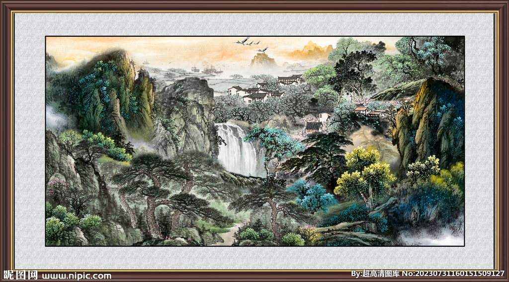 山水中堂画 