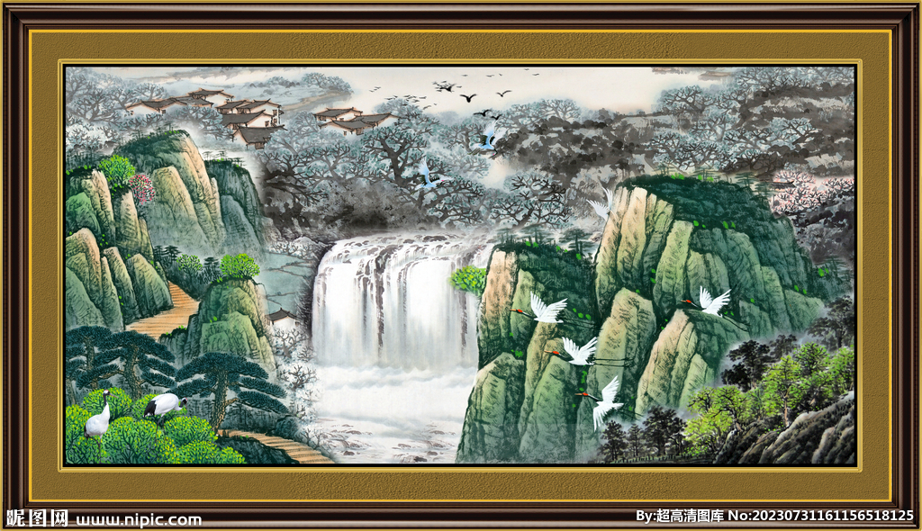 招财山水