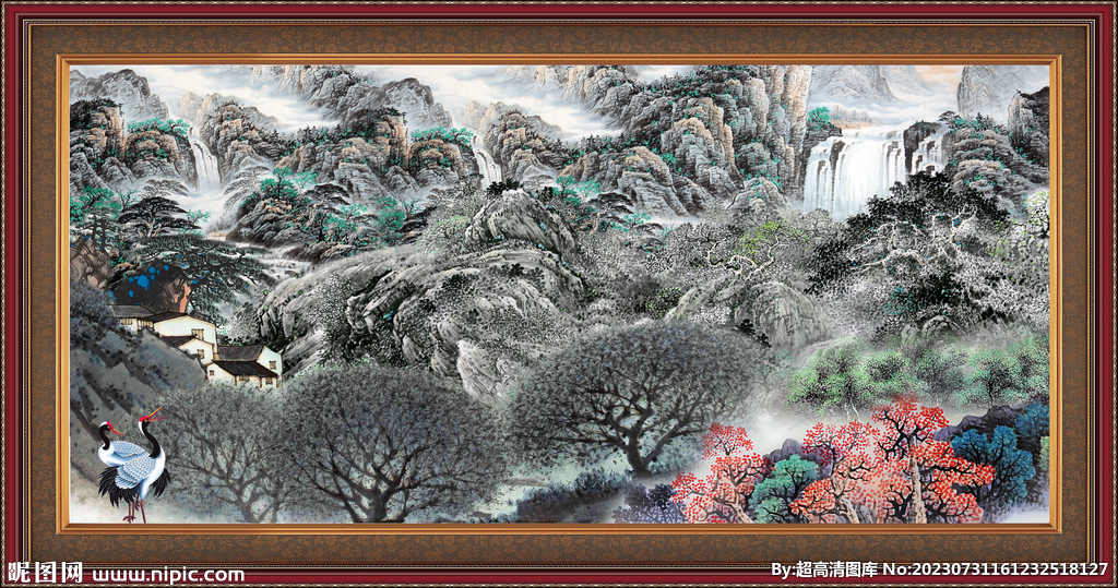 招财山水