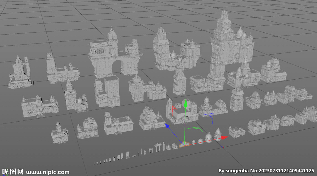 C4D模型 城堡