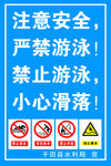 严禁游泳小心滑落水深危险注意安