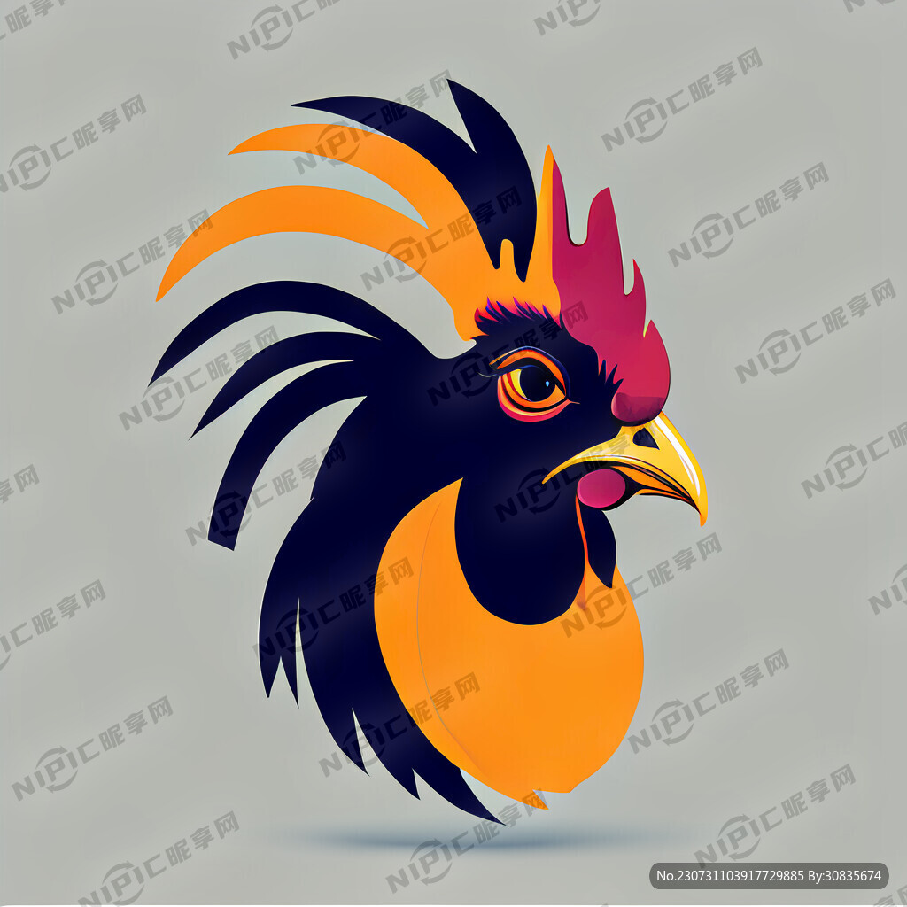 公鸡头抽象现代简约