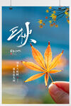 唯美二十四节气立秋海报设计
