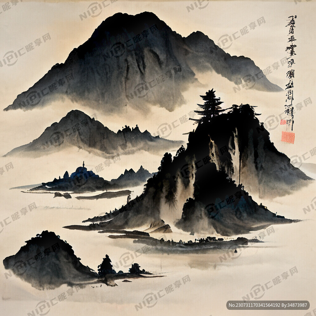 写意山水元素 要有青岛元素