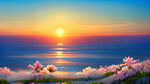 面朝大海，春暖花开，蓝天，太阳
