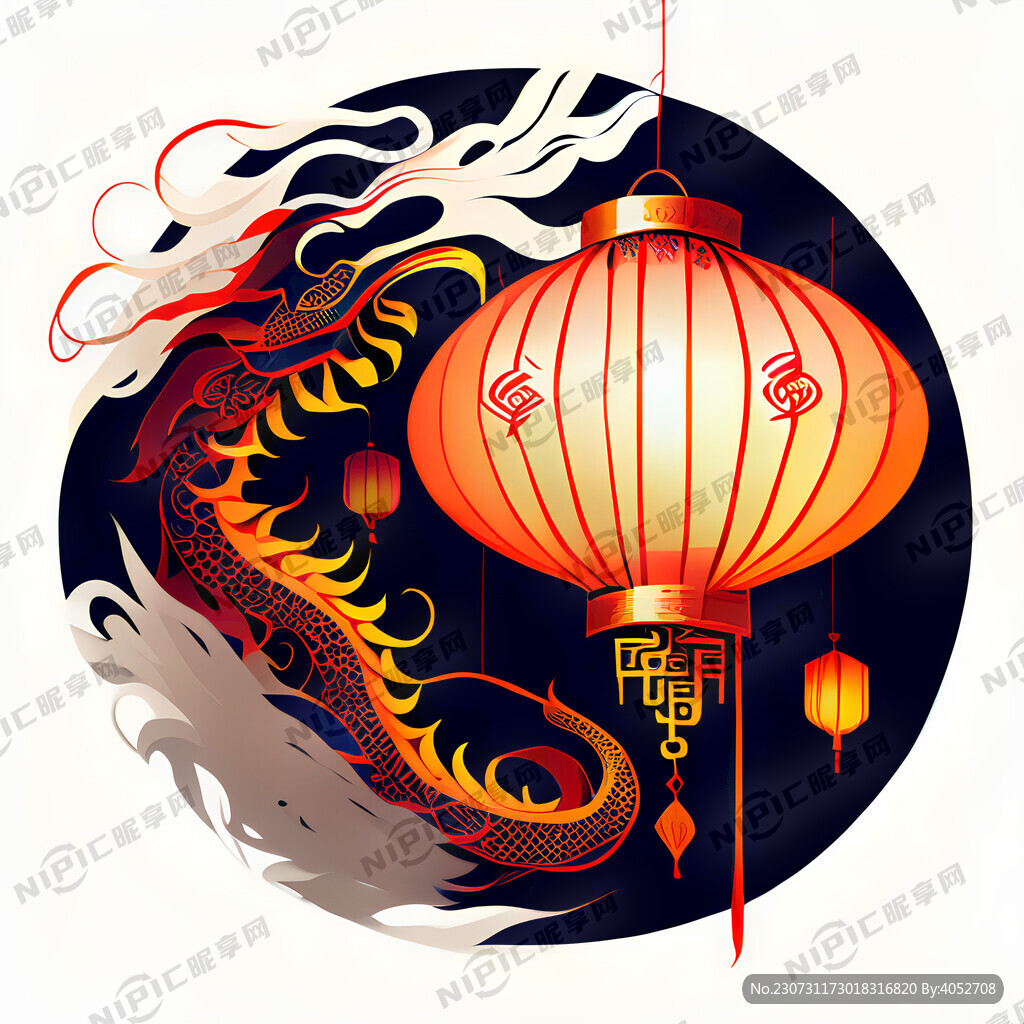 中国龙 抽象派 白背景