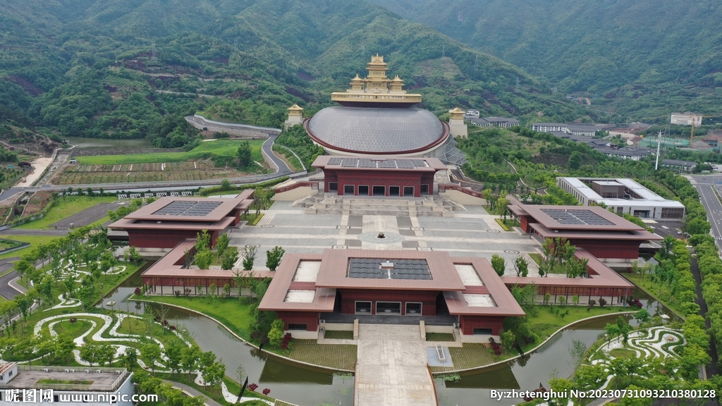 宁波奉化弥勒圣坛航拍 