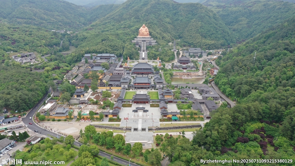 宁波奉化弥勒圣坛航拍 