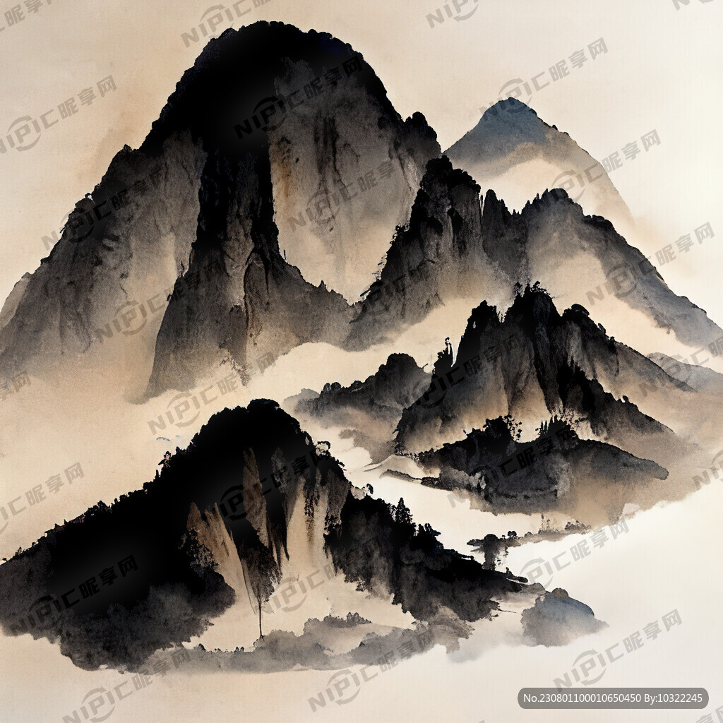山谷 中国风 中国画 山水