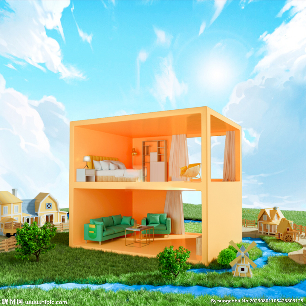 C4D模型房子