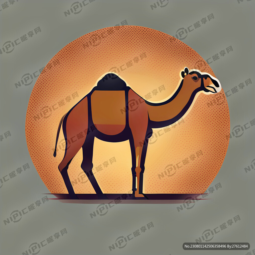 标志 矢量 扁平 骆驼