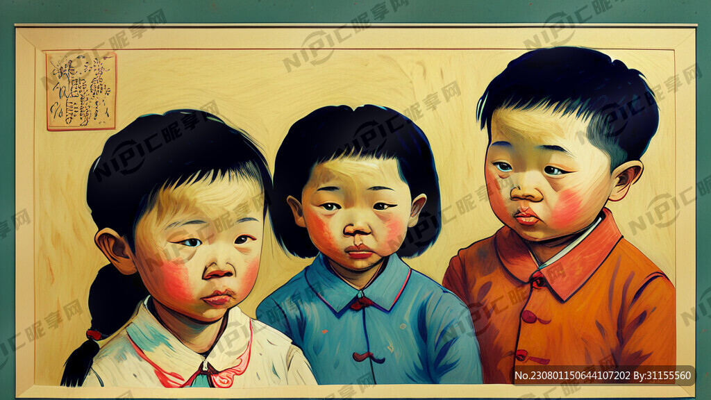 梵高风格儿童画自闭症儿童