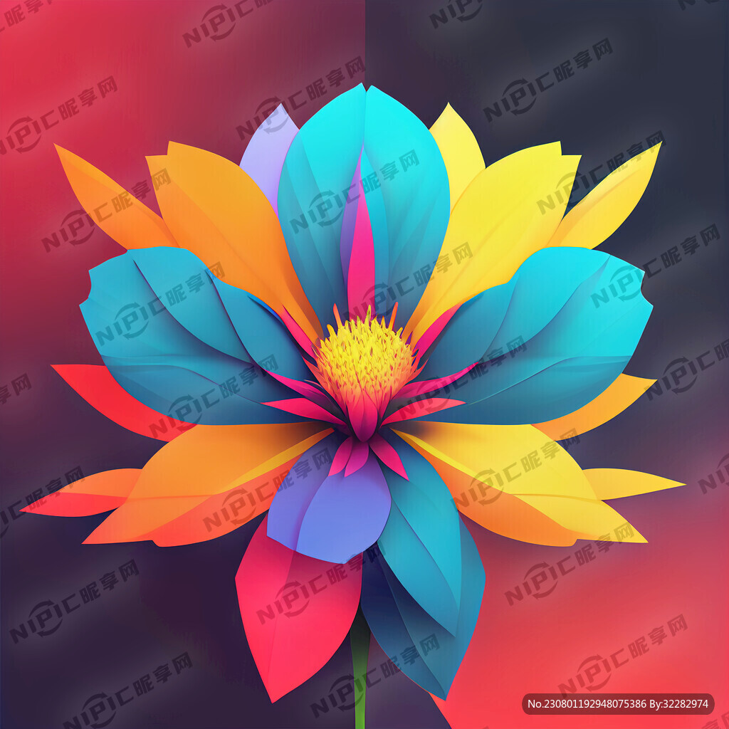 效果色块花
