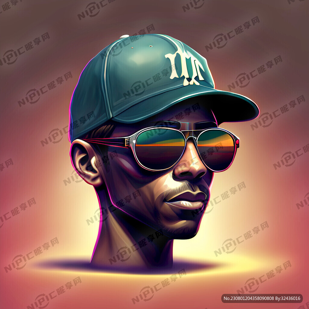 棒球帽墨镜吉他舞台