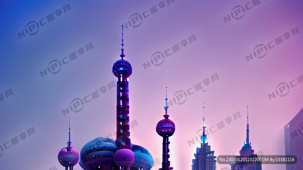 上海东方明珠及周边建筑